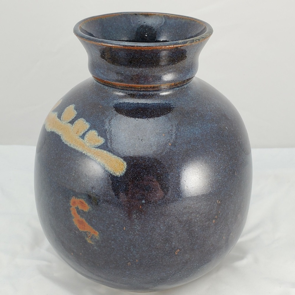 Marty Morgan Pottery Vase Hand Thrown Stoneware Signed Massachusetts Artist